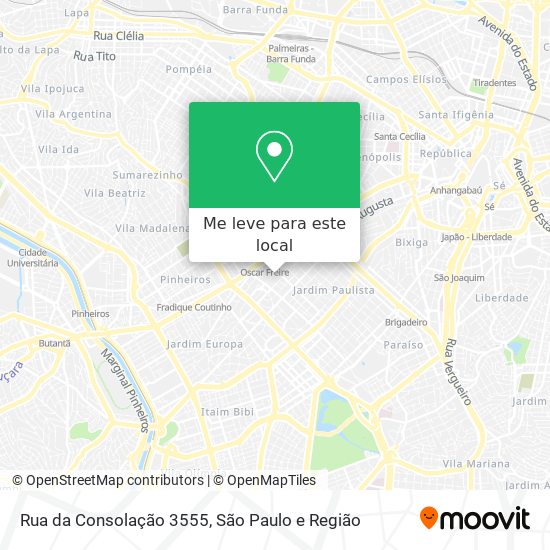 Rua da Consolação 3555 mapa
