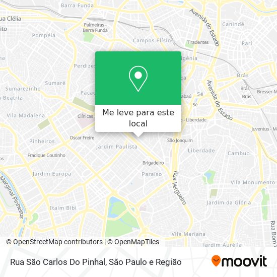 Rua São Carlos Do Pinhal mapa