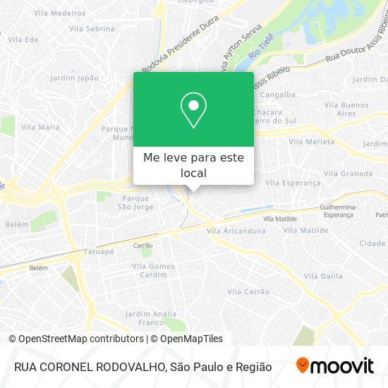 RUA CORONEL RODOVALHO mapa