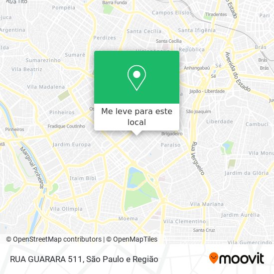 RUA  GUARARA  511 mapa