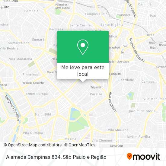 Alameda Campinas 834 mapa