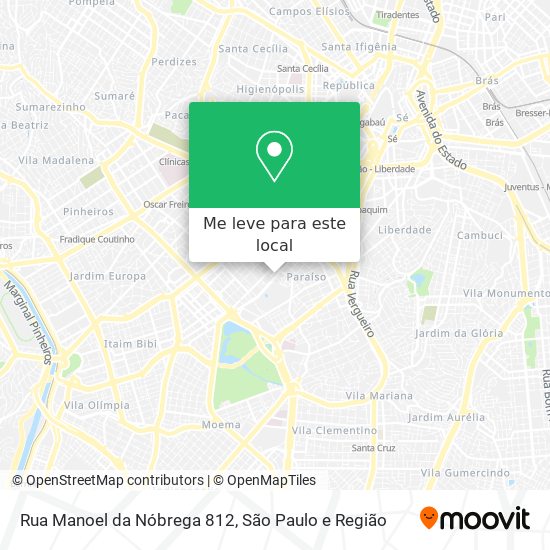 Rua Manoel da Nóbrega  812 mapa