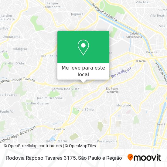 Rodovia Raposo Tavares 3175 mapa