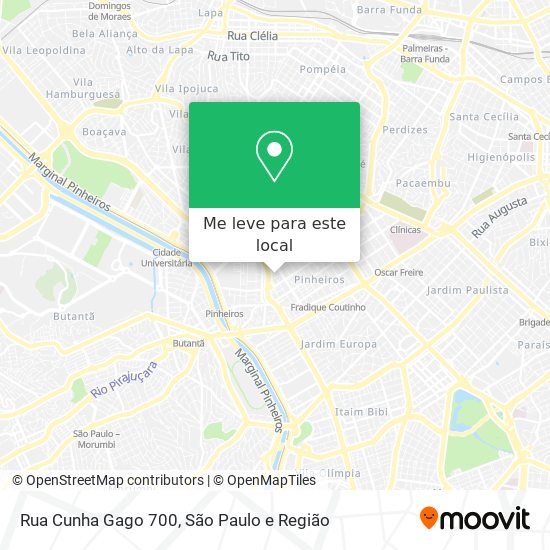 Rua Cunha Gago 700 mapa