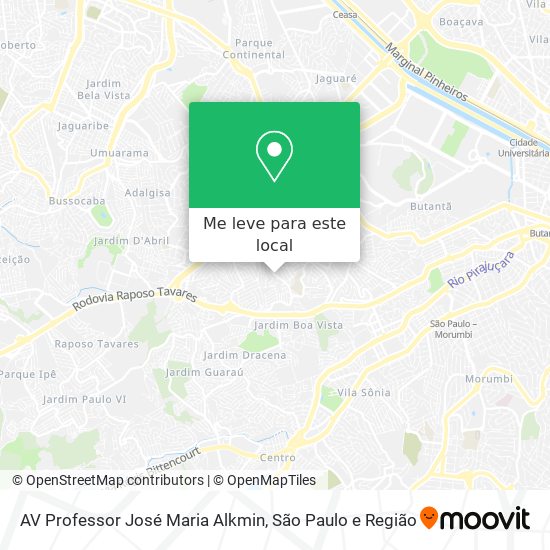 AV Professor José Maria Alkmin mapa
