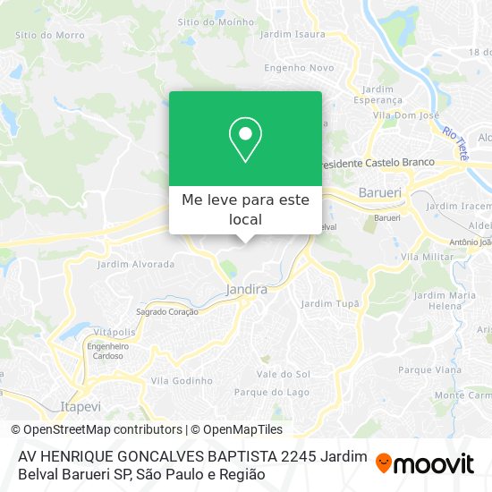 AV HENRIQUE GONCALVES BAPTISTA  2245   Jardim Belval   Barueri   SP mapa