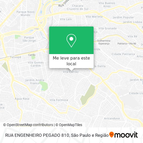 RUA ENGENHEIRO PEGADO 810 mapa