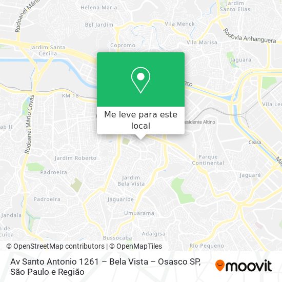 Av  Santo Antonio  1261 – Bela Vista – Osasco SP mapa