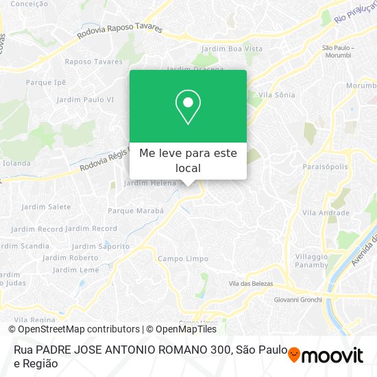 Rua PADRE JOSE ANTONIO ROMANO 300 mapa