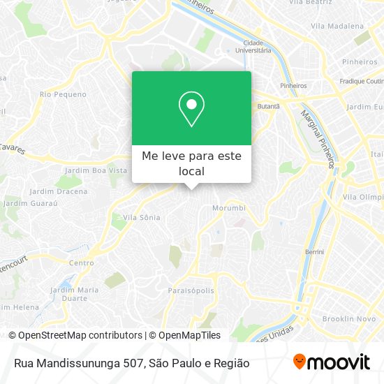 Rua Mandissununga 507 mapa
