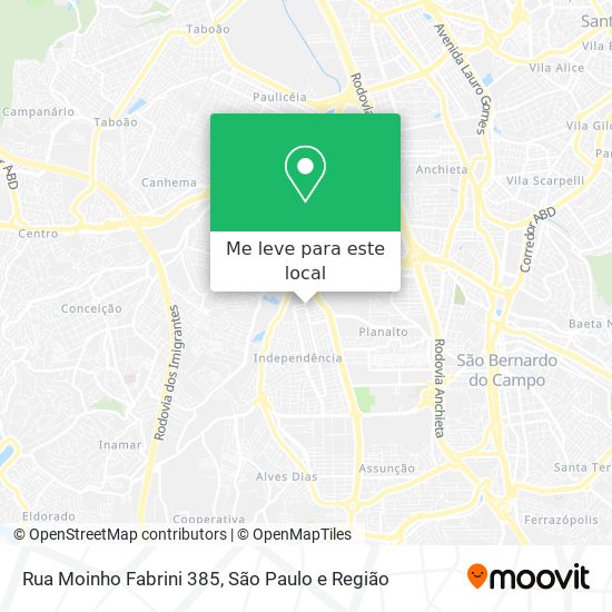 Rua Moinho Fabrini 385 mapa