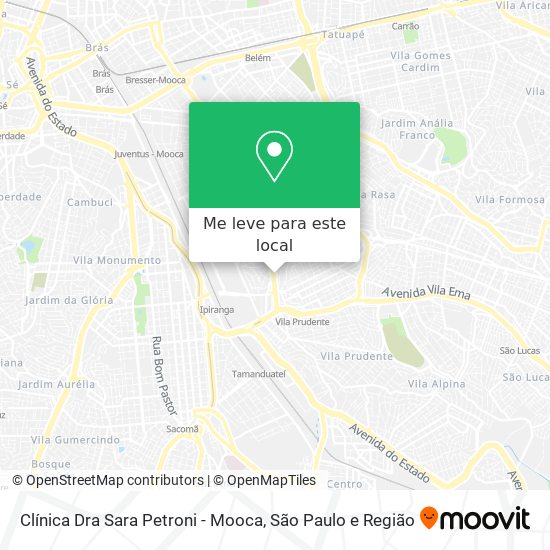 Clínica Dra Sara Petroni - Mooca mapa