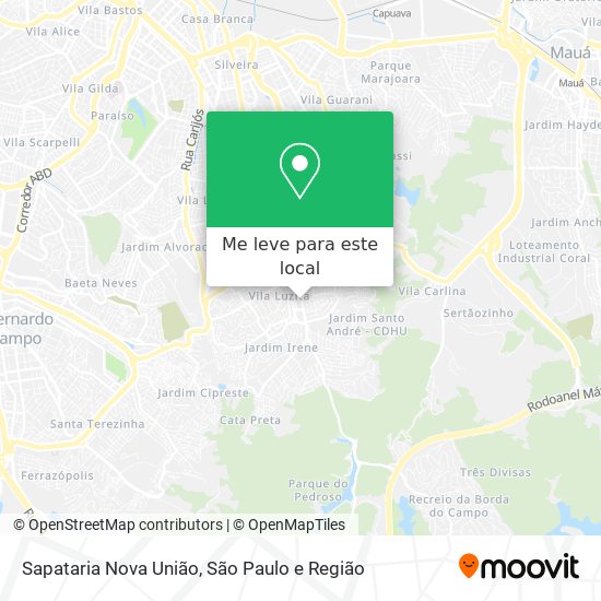 Sapataria Nova União mapa