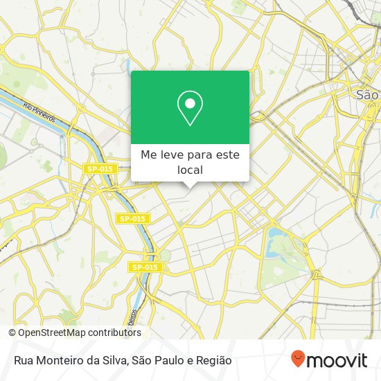 Rua Monteiro da Silva mapa