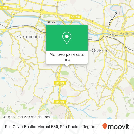 Rua Olívio Basílio Marçal 530 mapa
