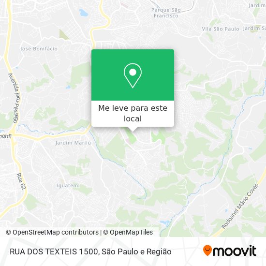 RUA DOS TEXTEIS  1500 mapa