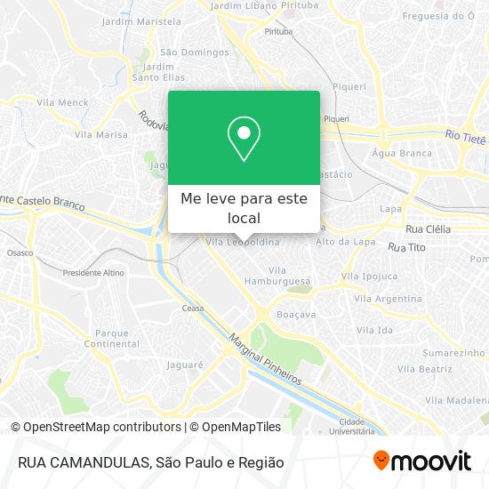 RUA CAMANDULAS mapa