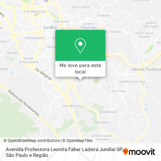 Avenida Professora Leonita Faber Ladeira  Jundiaí   SP mapa