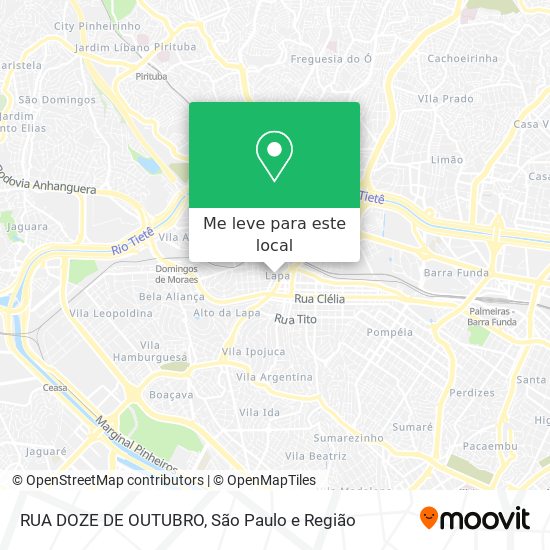 RUA DOZE DE OUTUBRO mapa