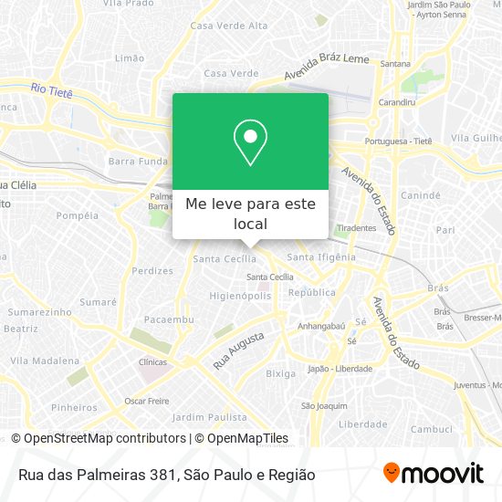 Rua das Palmeiras  381 mapa