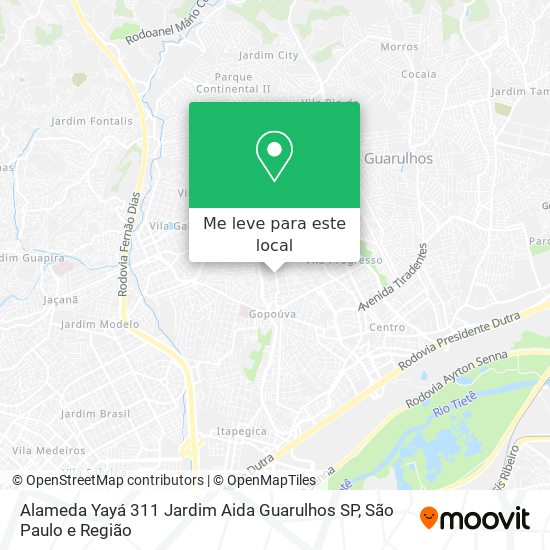 Alameda Yayá  311 Jardim Aida  Guarulhos   SP mapa