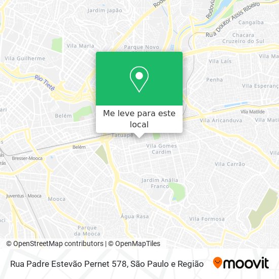 Rua Padre Estevão Pernet 578 mapa