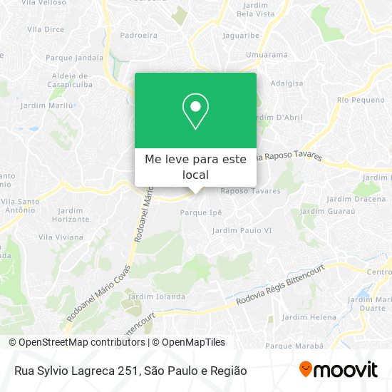 Rua Sylvio Lagreca  251 mapa