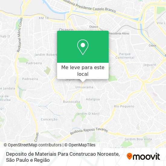 Deposito de Materiais Para Construcao Noroeste mapa