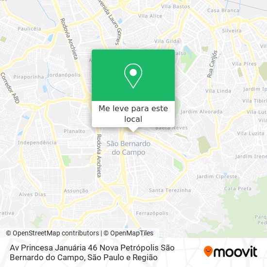 Av  Princesa Januária  46   Nova Petrópolis  São Bernardo do Campo mapa