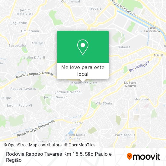 Rodovia Raposo Tavares  Km 15 5 mapa