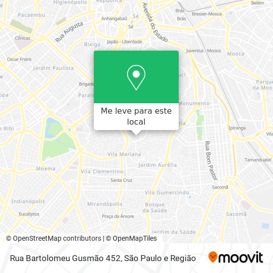 Rua Bartolomeu Gusmão 452 mapa