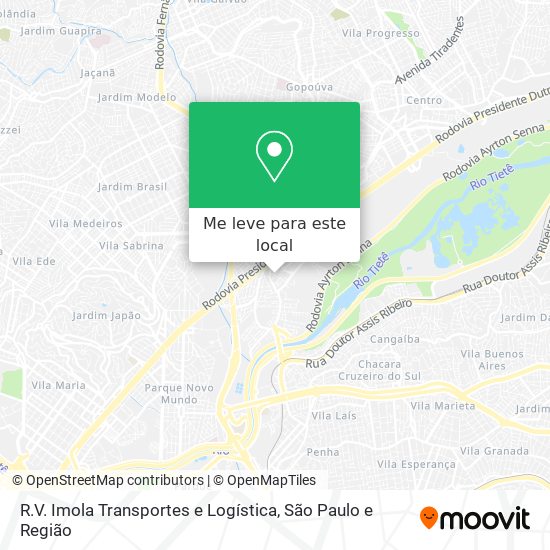 R.V. Imola Transportes e Logística mapa