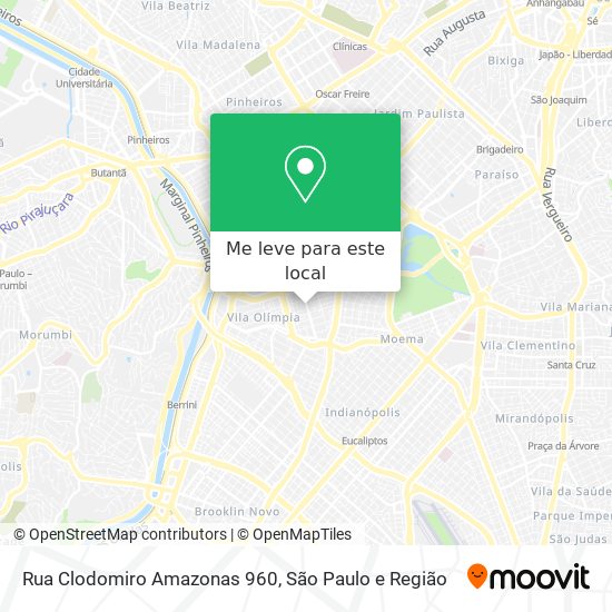 Rua Clodomiro Amazonas   960 mapa