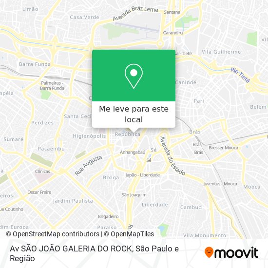 Av SÃO JOÃO    GALERIA DO ROCK mapa