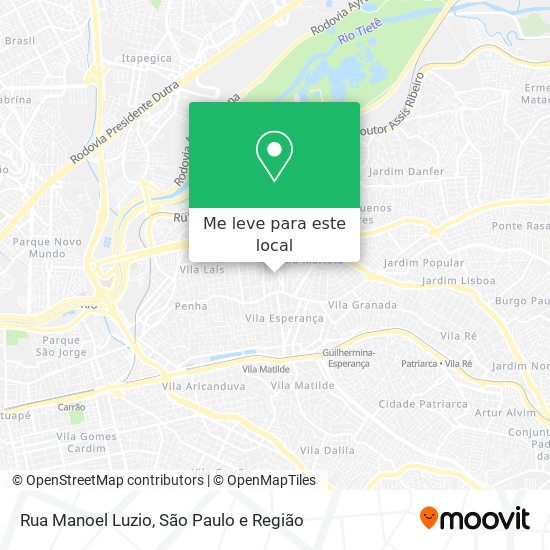 Rua  Manoel Luzio mapa