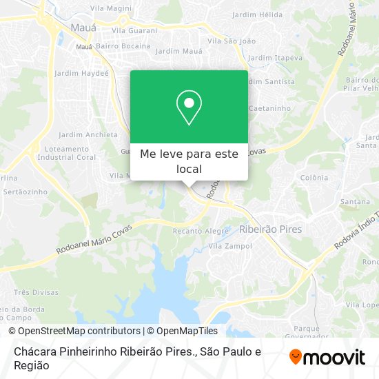 Chácara Pinheirinho Ribeirão Pires. mapa