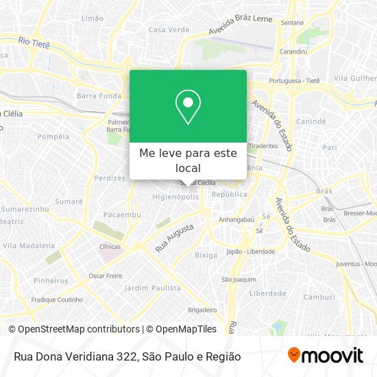 Rua Dona Veridiana 322 mapa