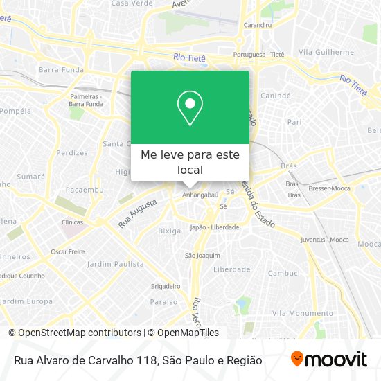 Rua Alvaro de Carvalho  118 mapa