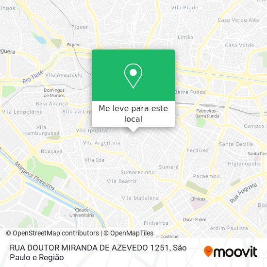 RUA DOUTOR MIRANDA DE AZEVEDO 1251 mapa