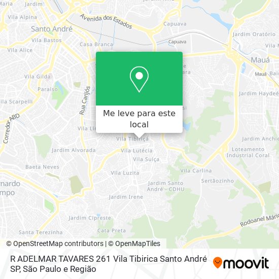 R ADELMAR TAVARES  261   Vila Tibirica   Santo André   SP mapa