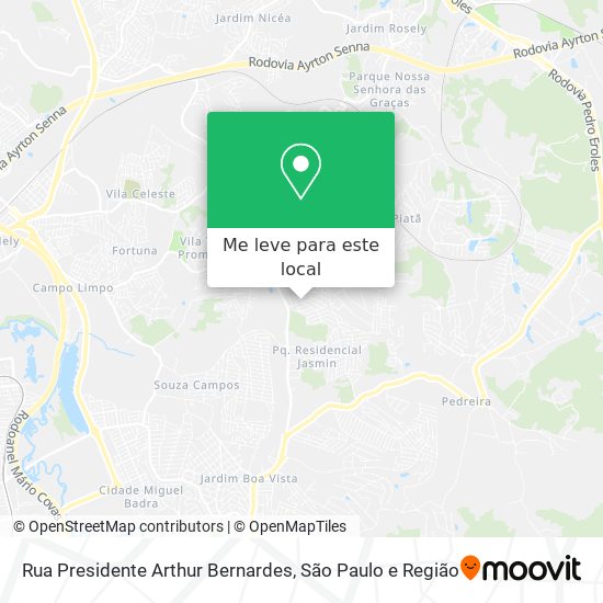 Rua Presidente Arthur Bernardes mapa