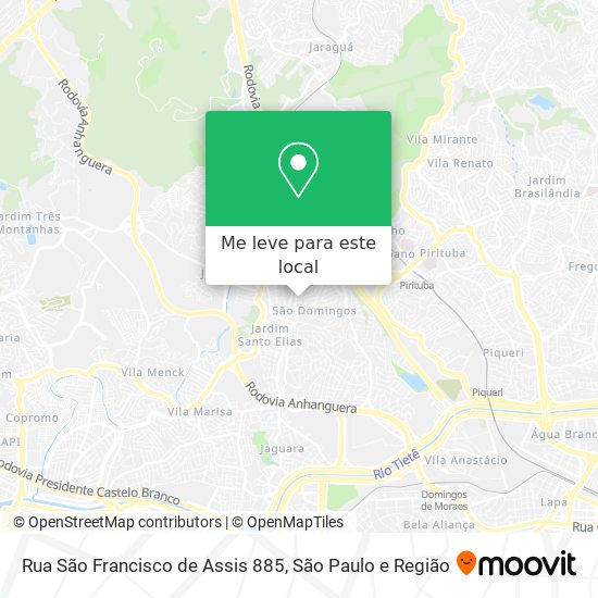 Rua São Francisco de Assis 885 mapa