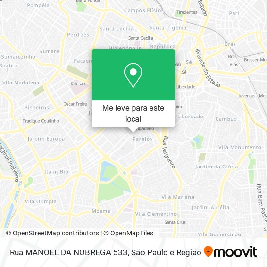 Rua MANOEL DA NOBREGA 533 mapa