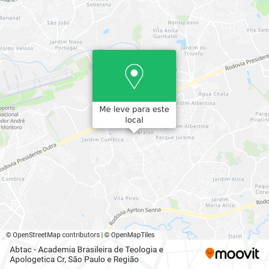 Abtac - Academia Brasileira de Teologia e Apologetica Cr mapa