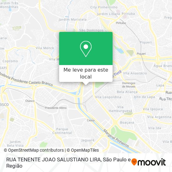 RUA TENENTE JOAO SALUSTIANO LIRA mapa