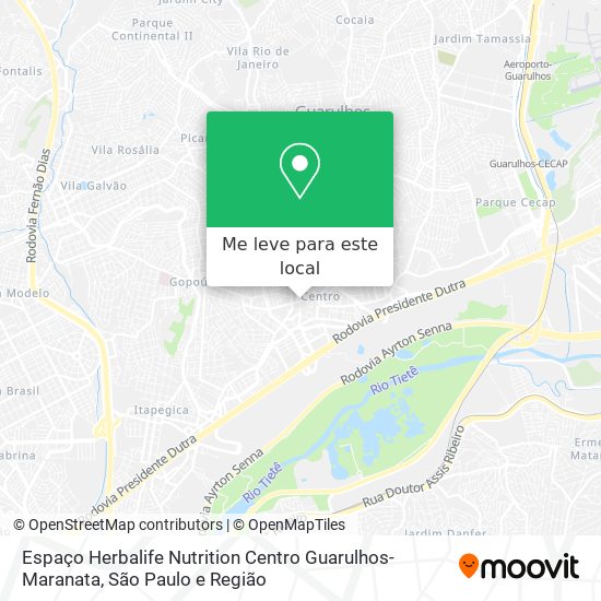 Espaço Herbalife Nutrition Centro Guarulhos- Maranata mapa