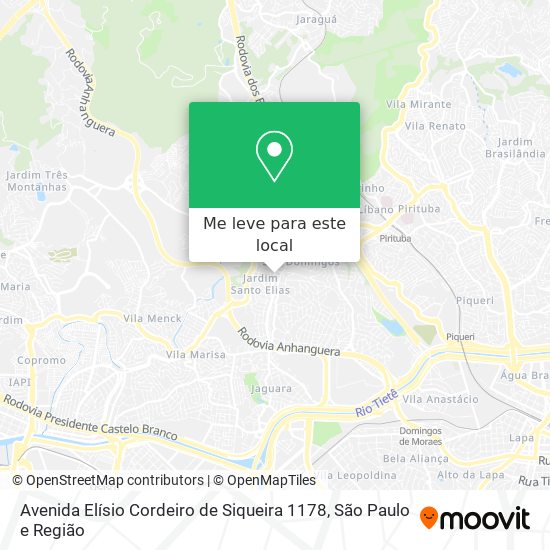 Avenida Elísio Cordeiro de Siqueira 1178 mapa