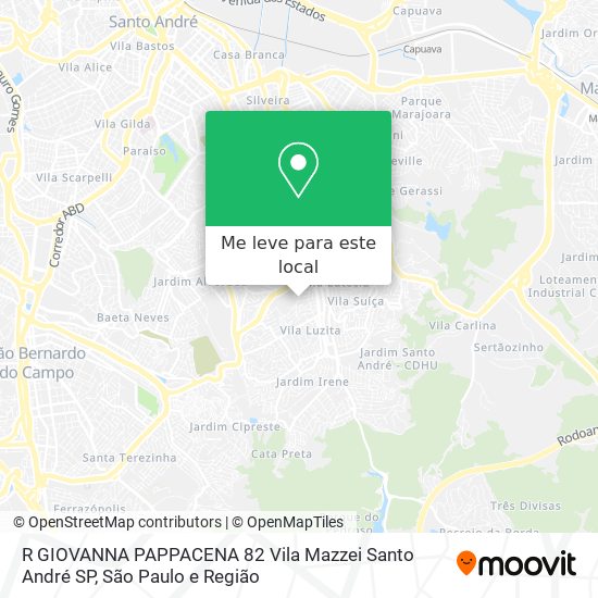 R GIOVANNA PAPPACENA  82   Vila Mazzei   Santo André   SP mapa