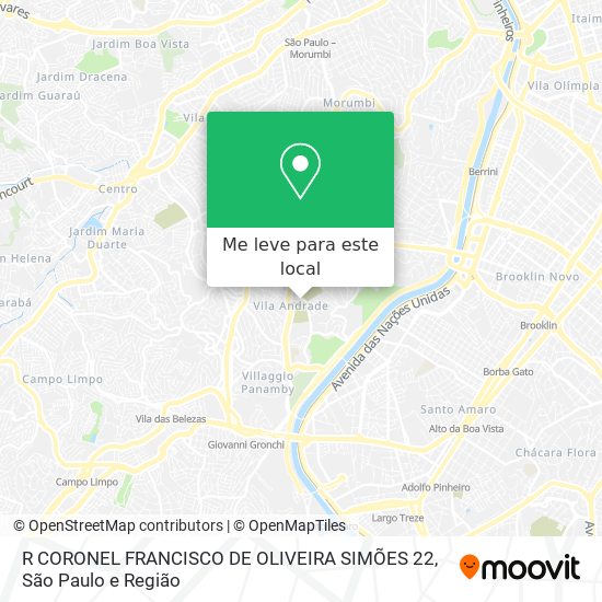 R CORONEL FRANCISCO DE OLIVEIRA SIMÕES 22 mapa