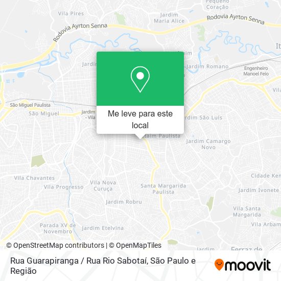 Rua Guarapiranga / Rua Rio Sabotaí mapa